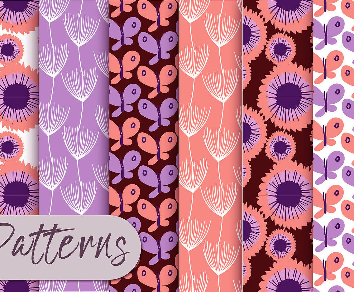 Pastel Purple Pattern Set