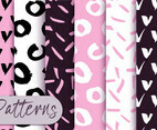 Soft Pink And Black Pattern Set