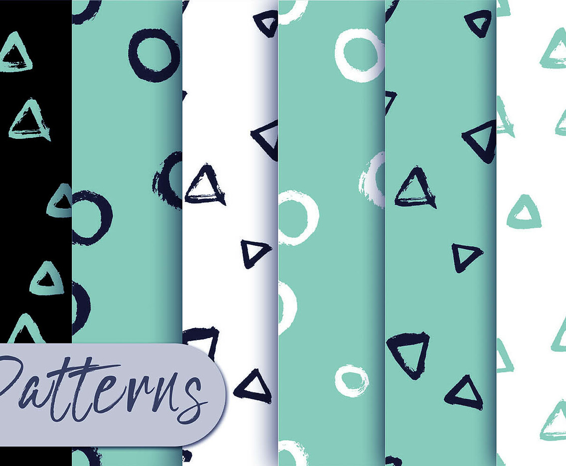 Mint Black Pattern Set