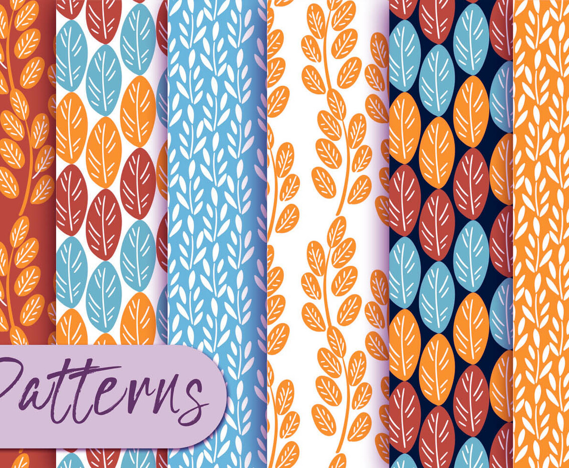 Colorful Botany Pattern Set