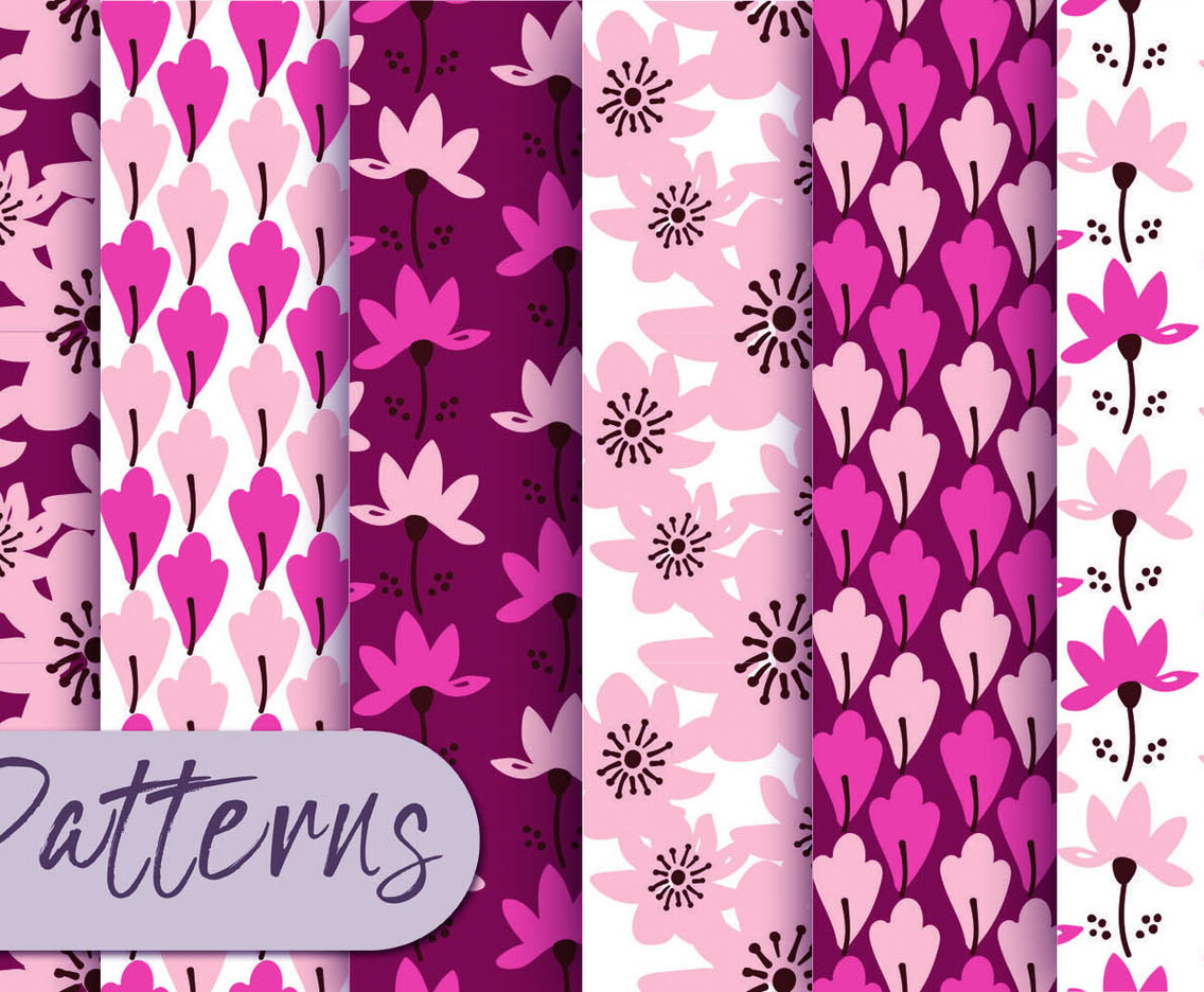 Pink Floral Pattern Set