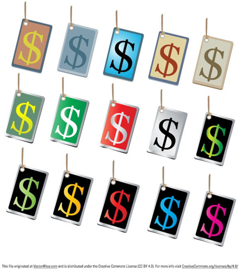 Free Vectors Of Money Sign Tags