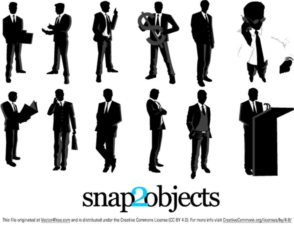 12 Free Vector Business Silhouettes