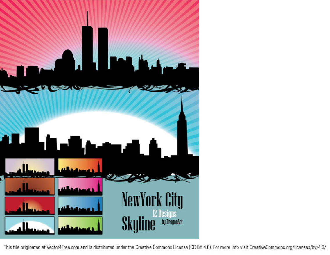 Skyline US NewYork City Vectors