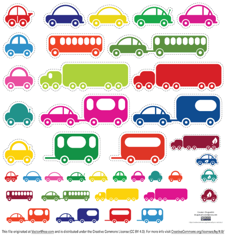 Toy Cars and Bus Vector