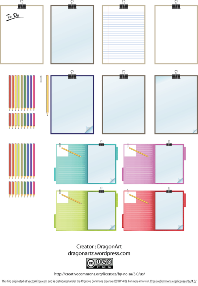 Clipboard and Pencils Vector