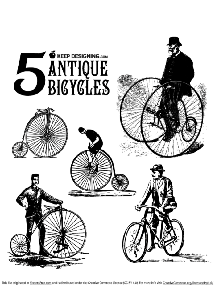 Antique Bicycle Vector Art