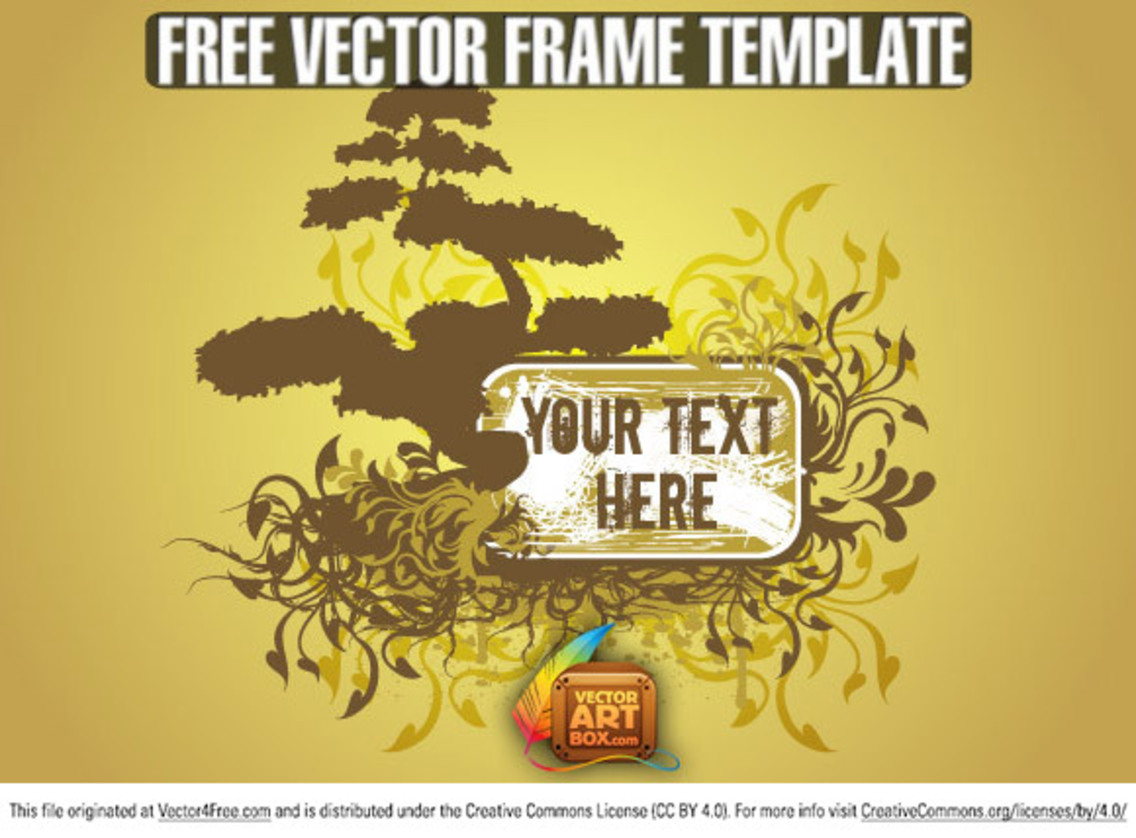 Free Vector Floral Tree Frame Template