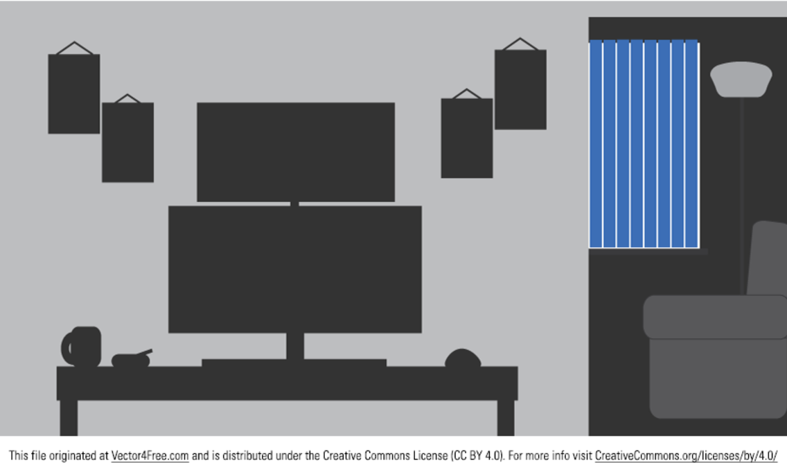 Media Room Silhouette Vector 