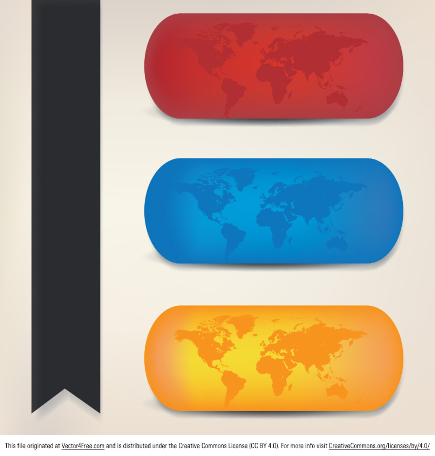 Colorful World Map Vectors