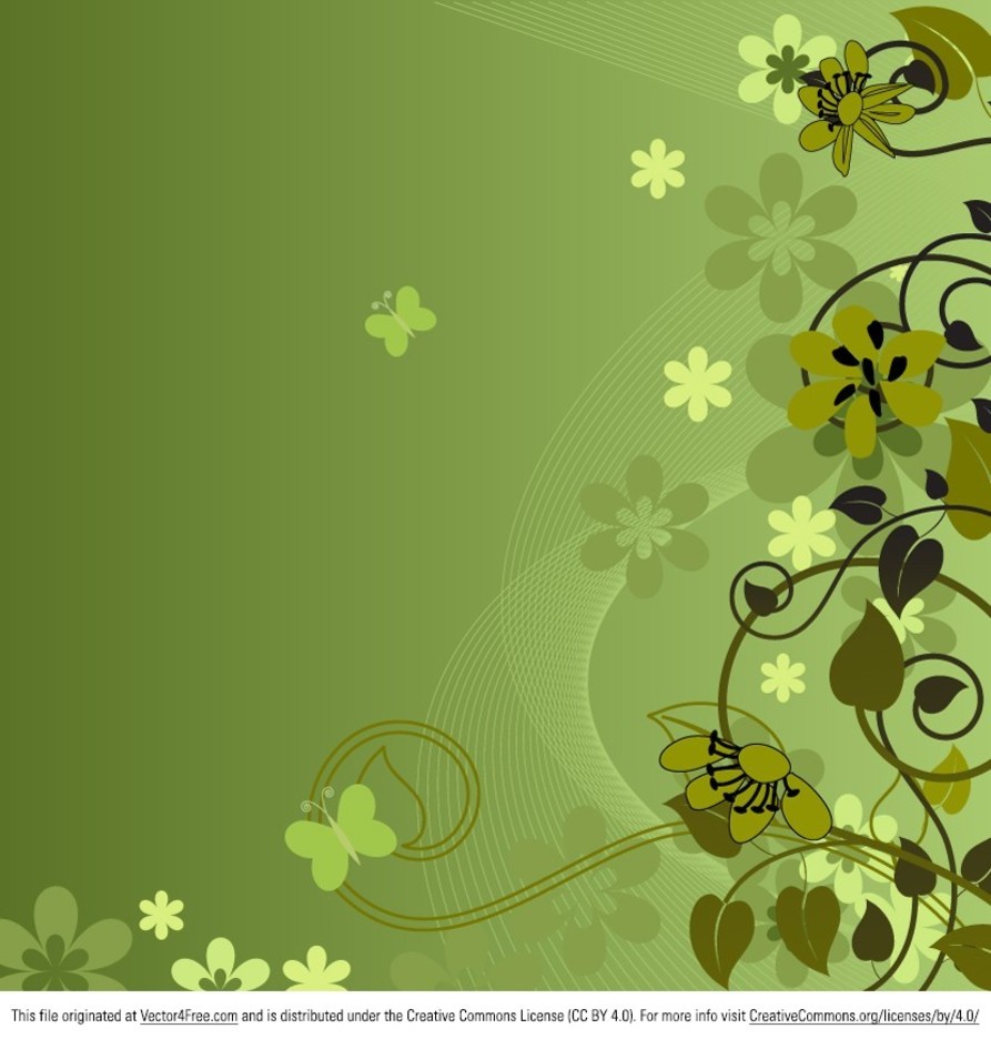 Green Floral Background Vector