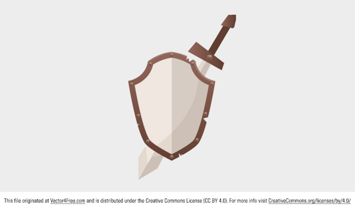 sword and shield vector