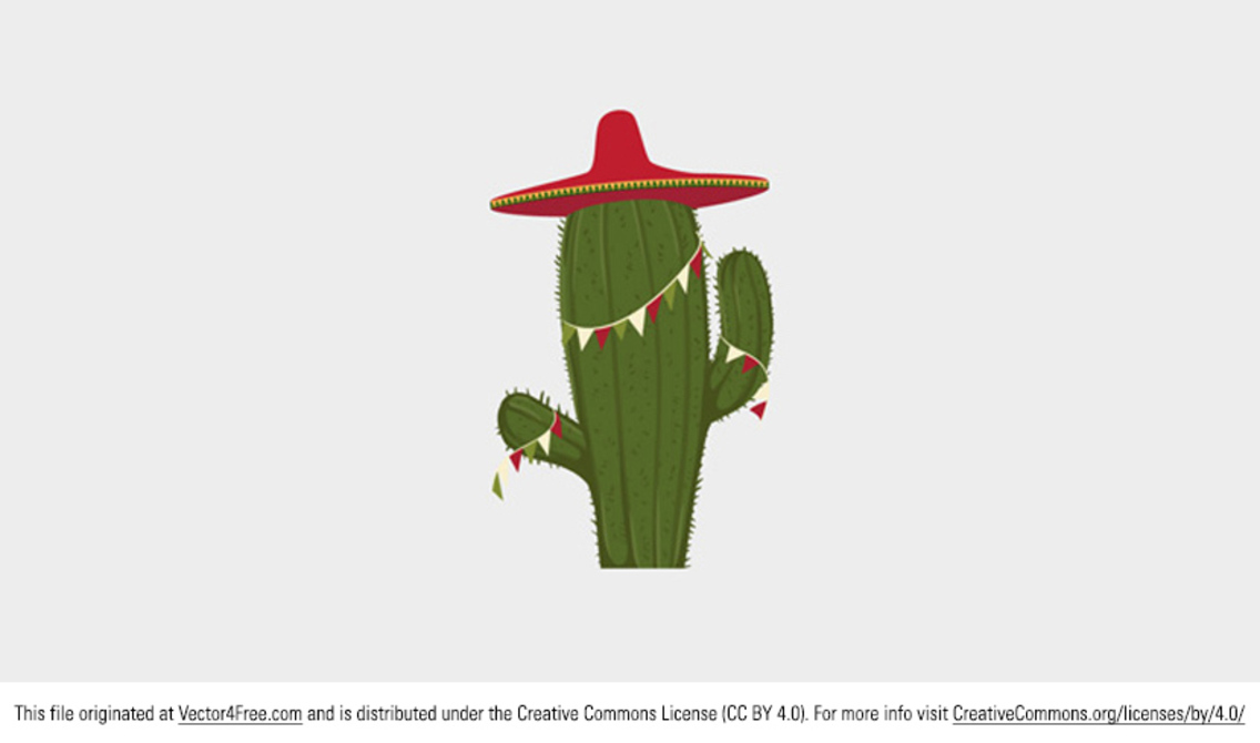 Festive Cactus Vector