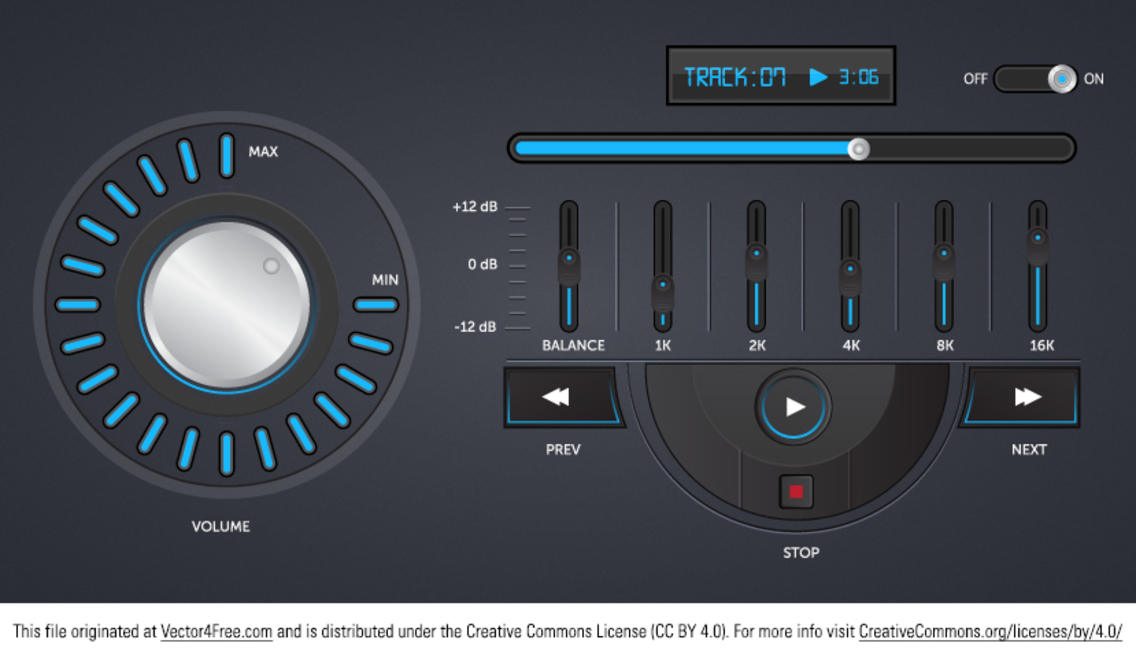 Free Music Player Vector Interface