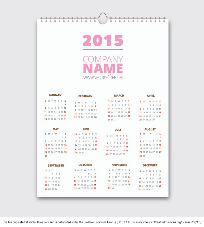 Free Vector Calendar 15