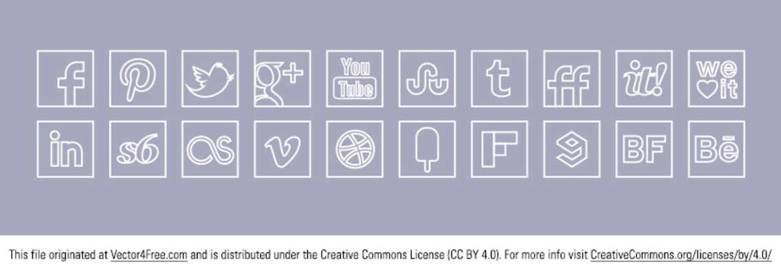 Free Vector White Line Colour Icons Set