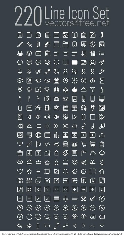 220 Linear Icon Vector Set 