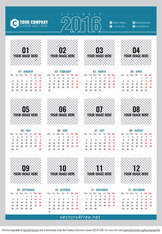 Free Poster calendar 2016 vector