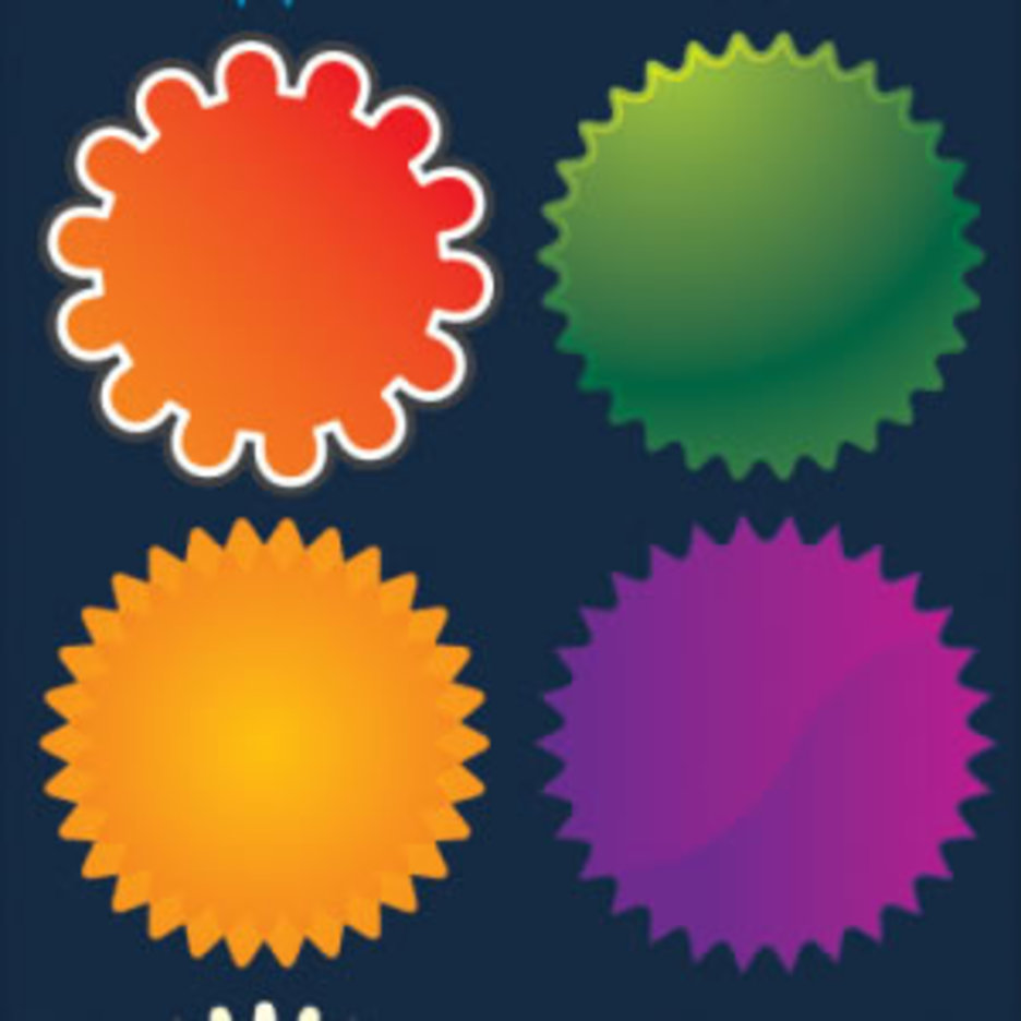 7 Web 2 0 Badge Vectors