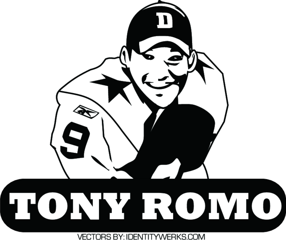 Tony Romo #9 MAGNET - Dallas Cowboys Die cut Vinyl NFL Vector art