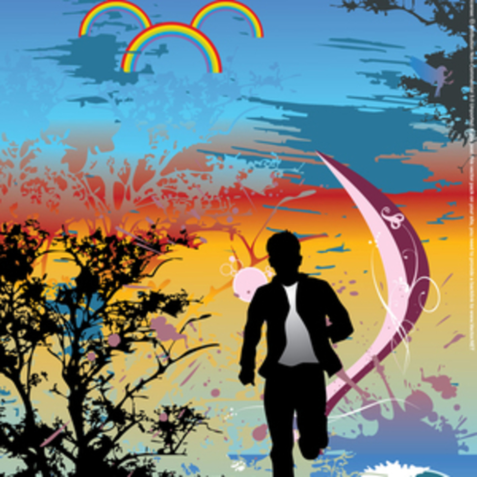 Running Action Man Silhouette Vector Illustration