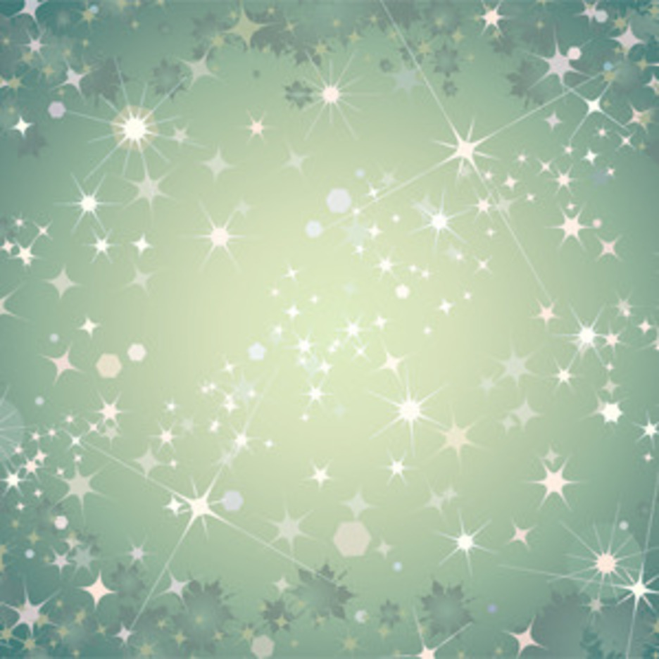 Abstract Green Background With Stars