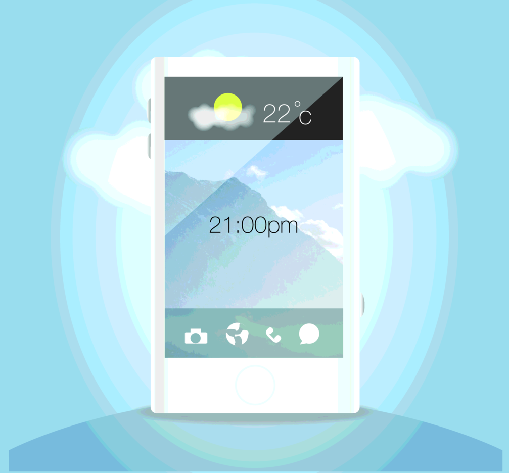 Mobile Phone Cloud Vector 