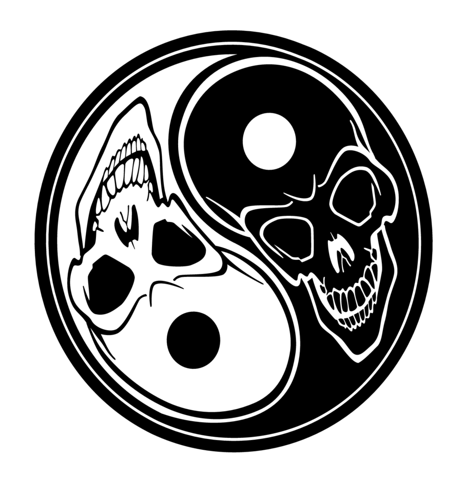 Fake Stainless Steel Ear Plugs – Biohazard Ying Yang Skull & 8 Ball Designs (Pair)
