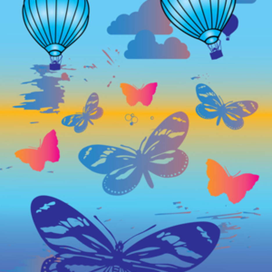 Hot Air Balloons And Butterflies