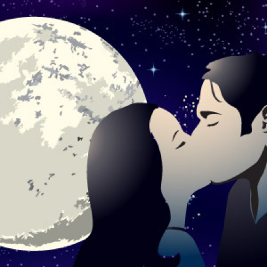 Lovers Under The Moon Freevectors