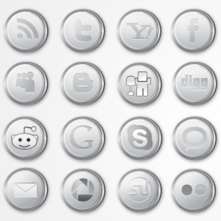 Silver Social Media Icon Pack