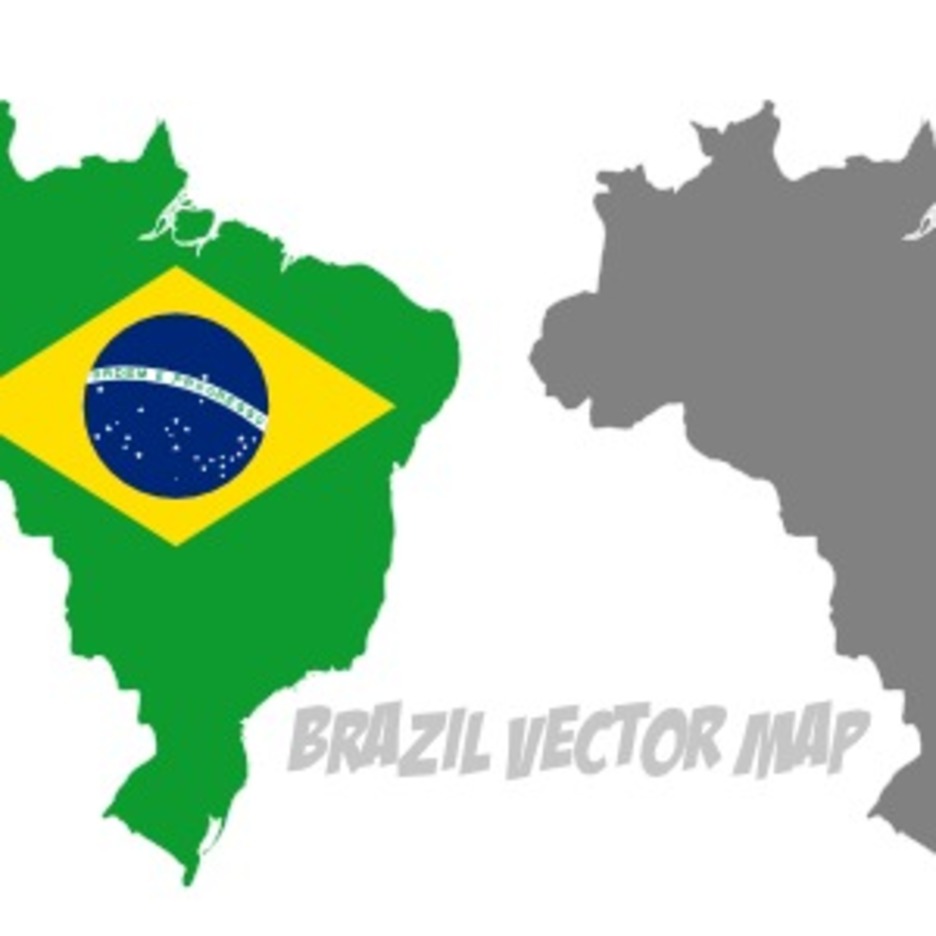 Premium Vector  Brazil map with waving flag of country