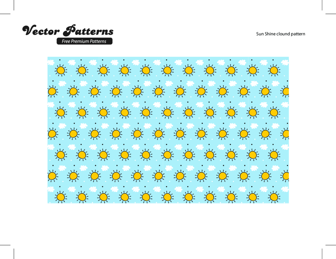 A Free Sunshine Cloud Photoshop And Illustrator Pattern