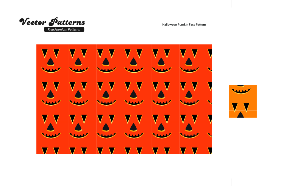 Halloween Photoshop And Illustrator Pumkin Face Pattern