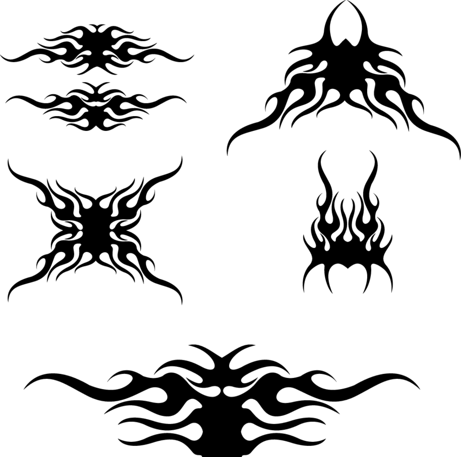 Tattoo fire flames black white silhouette Vector Image