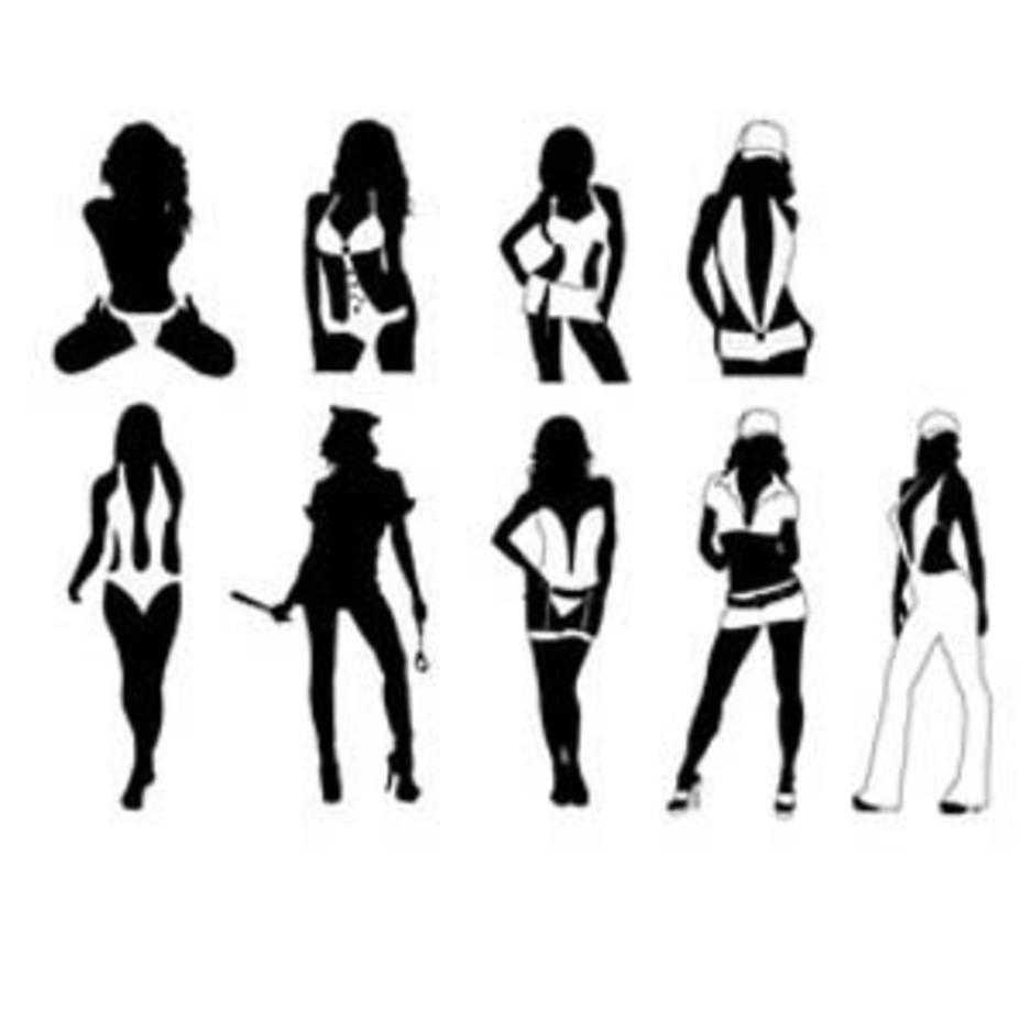 Sexy Girls Silhouettes Free Vector 8142