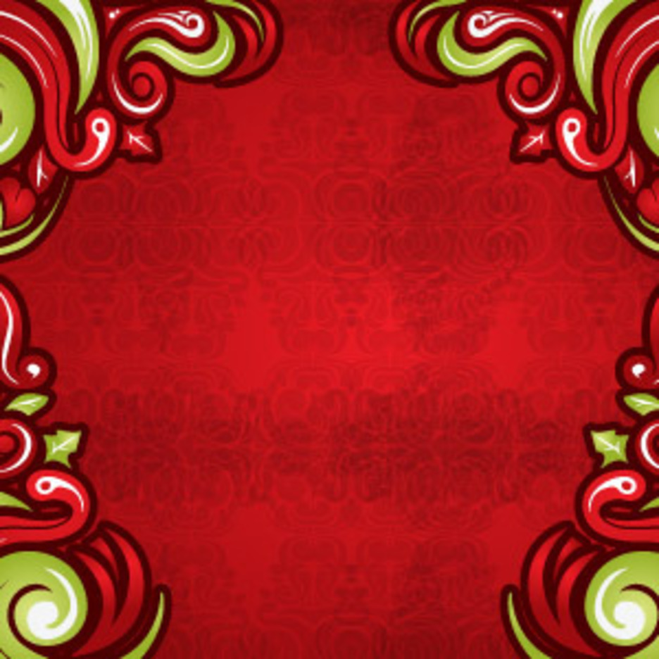 Swirls On Red Background