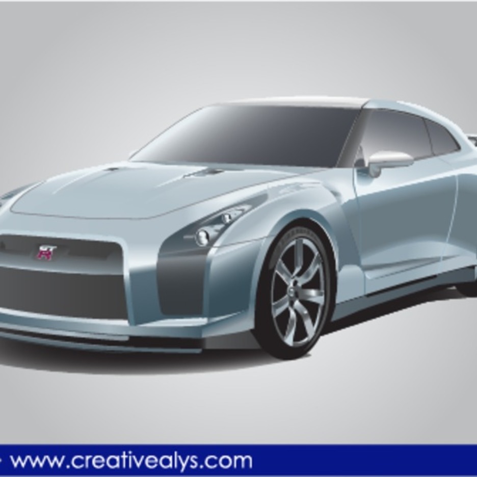 Nissan GTR Realistic Vector Car