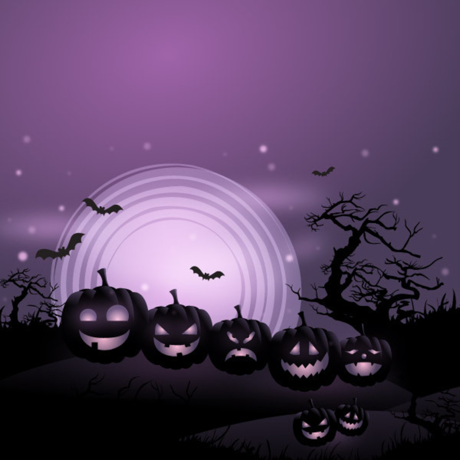 Free Vector Halloween Pumpkins Background