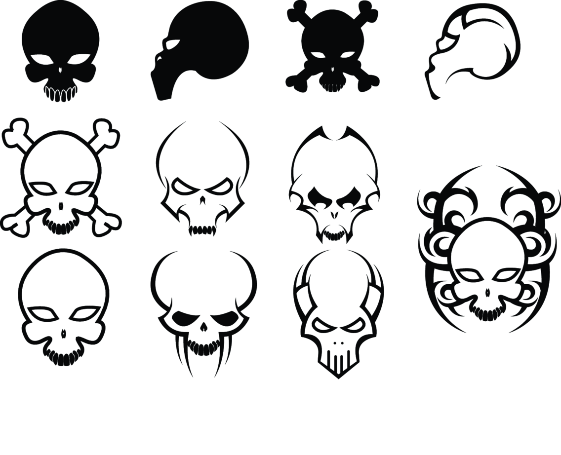 Free Vector Skull Set