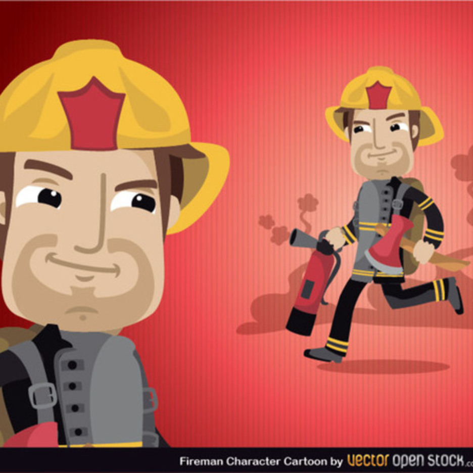 Fireman Cartoon Vector