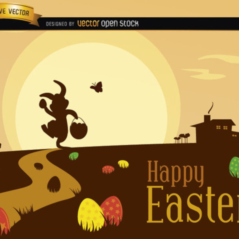 Easter Landscape Vector