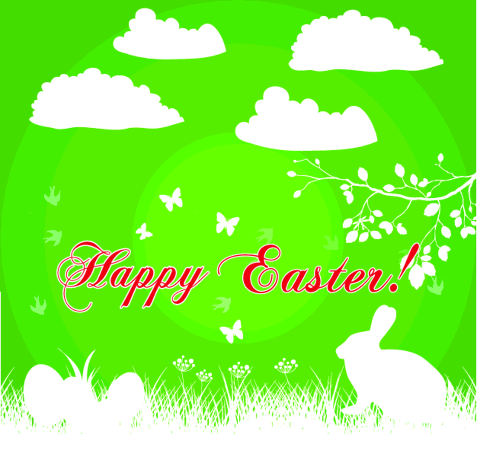 Happy Easter Bunny Background Vector 