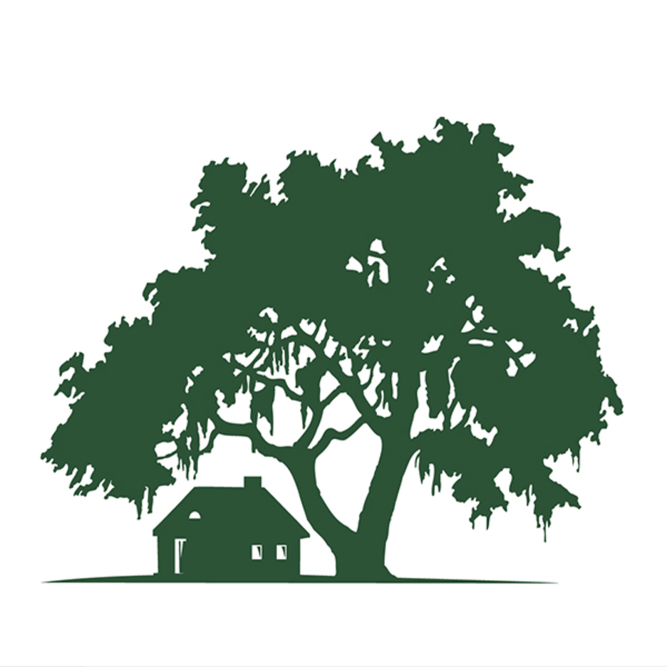 Free Vector Silhouette Oak Tree with Cabin