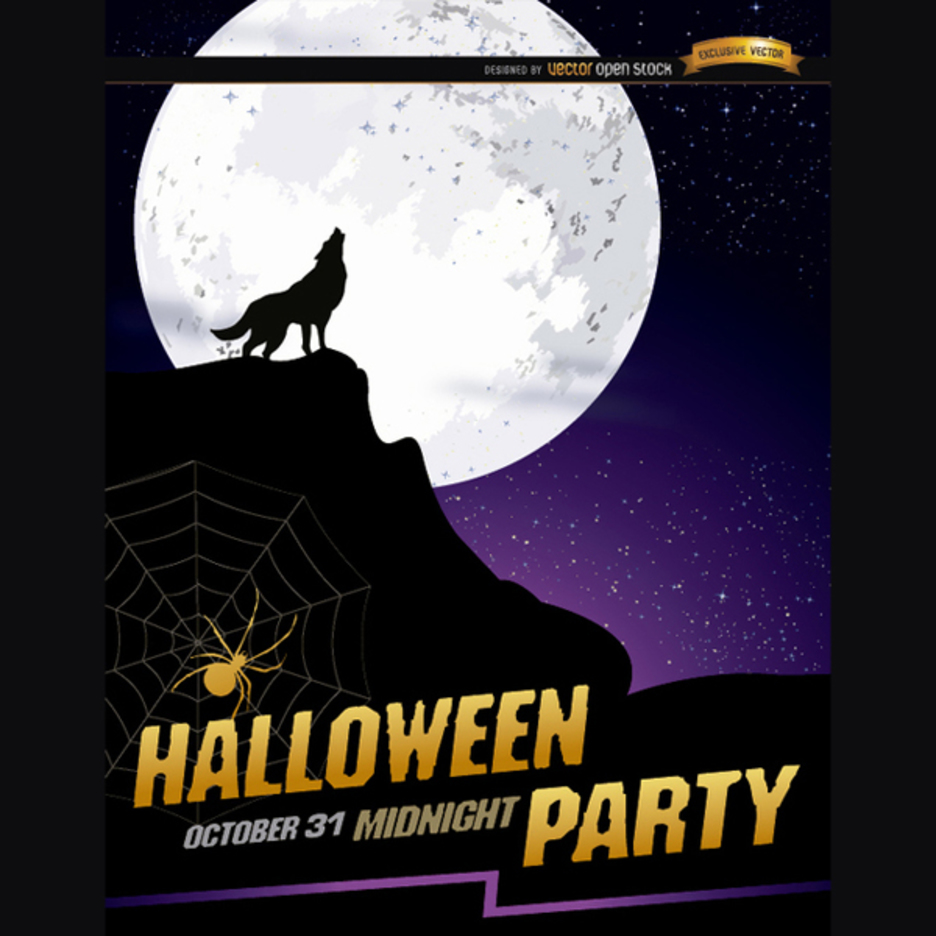 Wolf Halloween Vector Poster