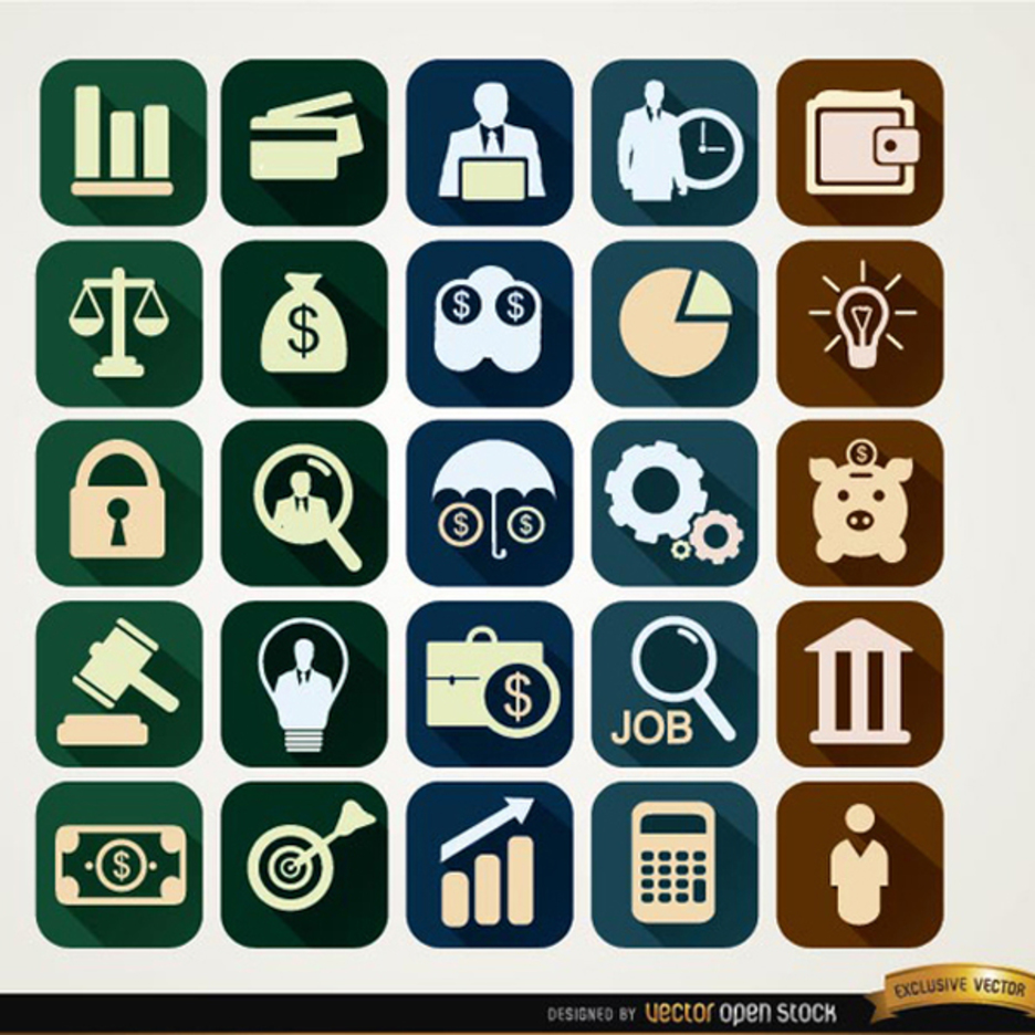 Free Vector Square Financial Icons