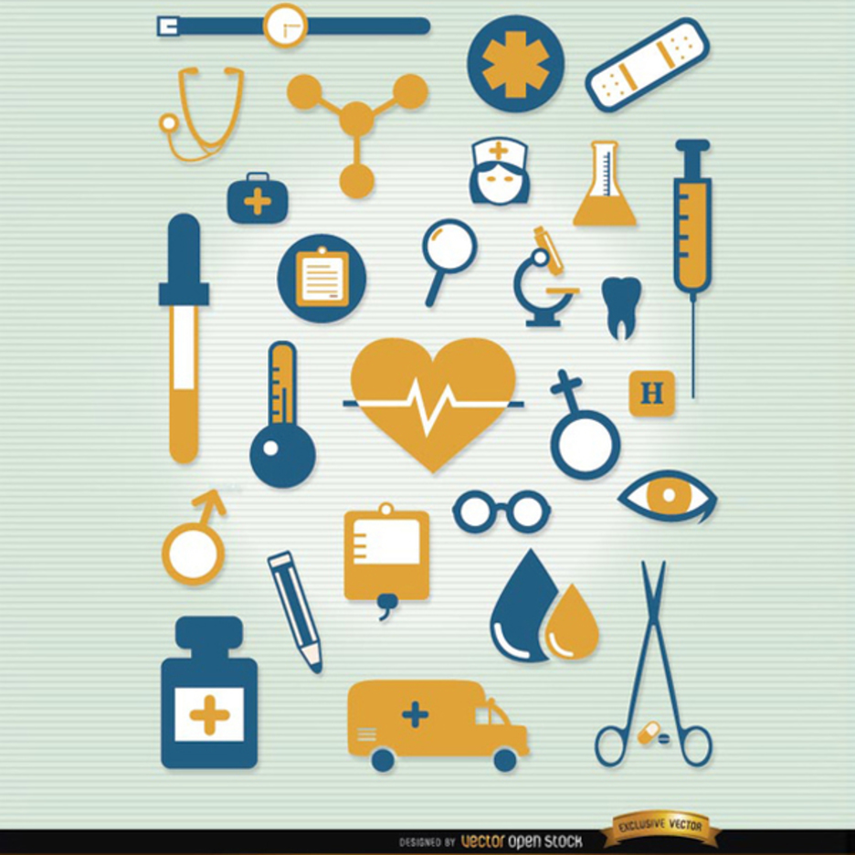 Hospital Icon Vector Set