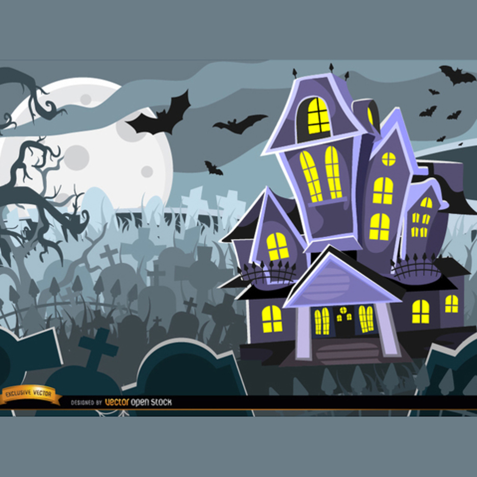 Halloween Haunted House Vector 