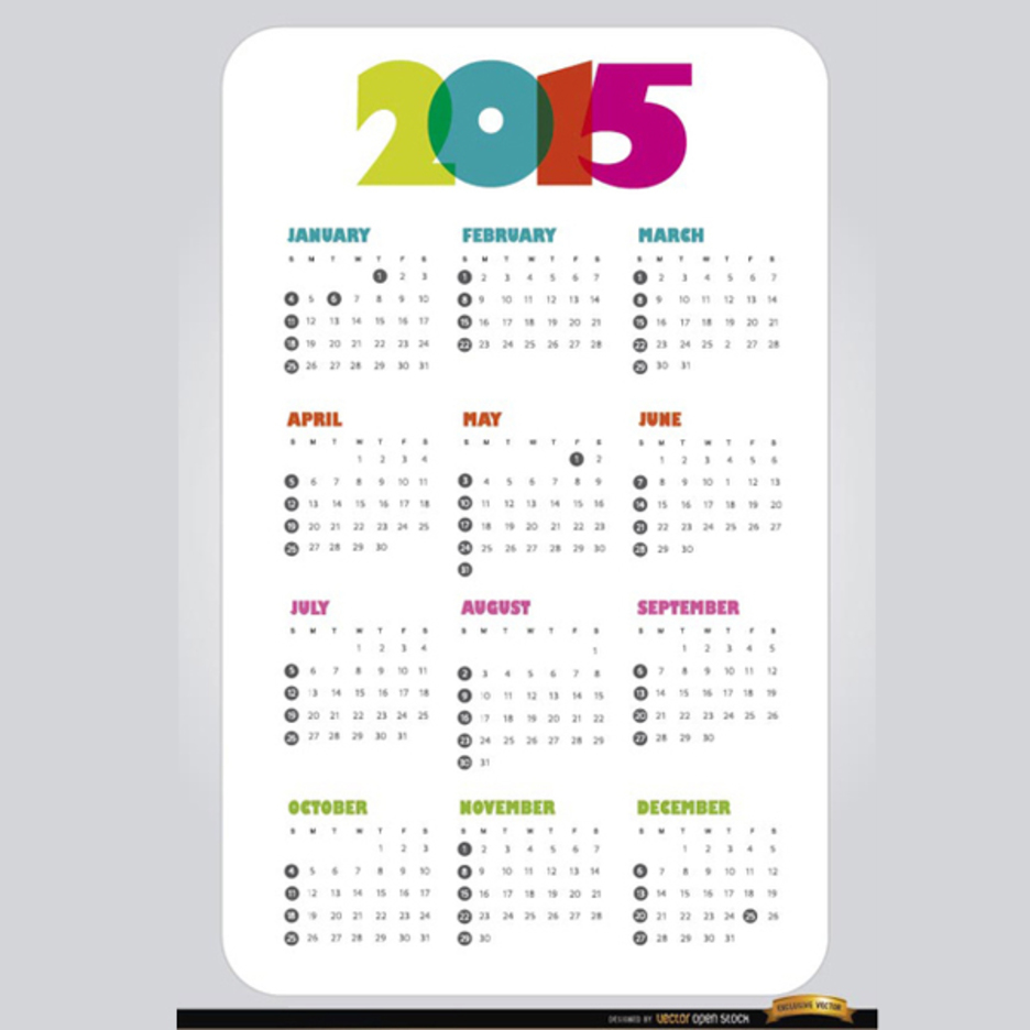 Simple 15 Calendar Vector Freevectors