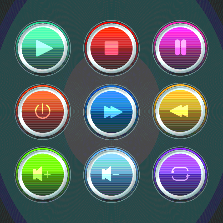 Colorful Glossy Music Button Vectors